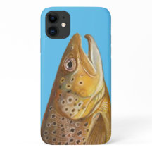 Flyfish Brown Trout Fish Head - Skin Print