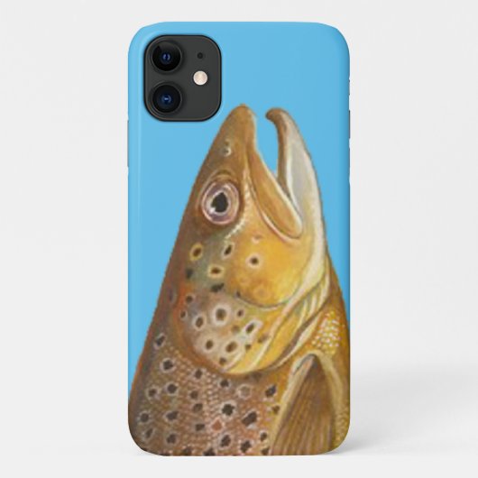 Flyfish Brown Trout Fish Head - Skin Print Case-Mate iPhone Case (Achterkant)