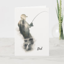 "Flyfisherman Double Exposure" Wenskaart