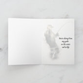 "Flyfisherman Double Exposure" Wenskaart Kaart (Binnen)