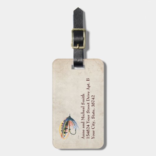 FlyFishing Lure Art Salmon Fly Lure Bagagelabel (Voorkant verticaal)