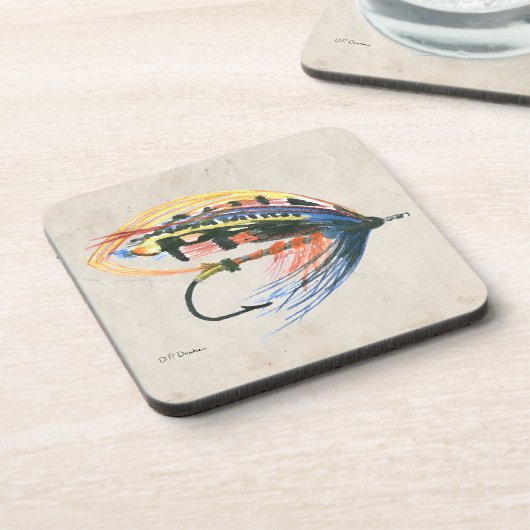 FlyFishing Lure Art Salmon Fly Lure Bier Onderzetter (Linkerzijde)