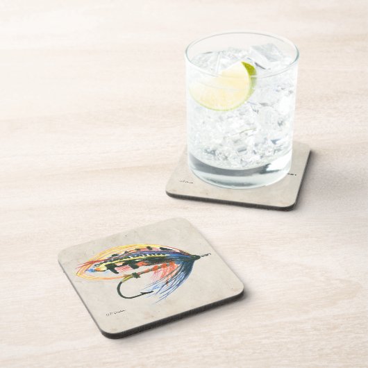 FlyFishing Lure Art Salmon Fly Lure Bier Onderzetter (Rechterzijde)