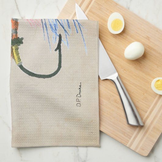 FlyFishing Lure Art Salmon Fly Lure Theedoek (Quarter Fold)