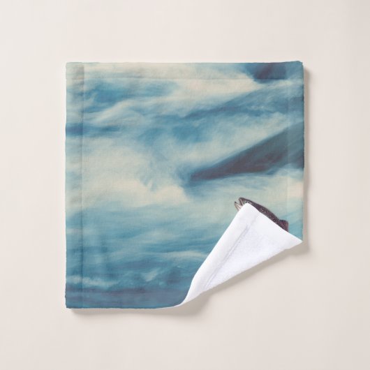 FlyFisht Trout Fisherman Blue River Monogram Bad Handdoek (Wasdoekje)