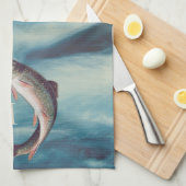 FlyFisht Trout Fisherman Blue River Monogram Theedoek (Quarter Fold)