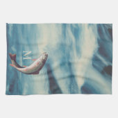 FlyFisht Trout Fisherman Blue River Monogram Theedoek (Horizontaal)