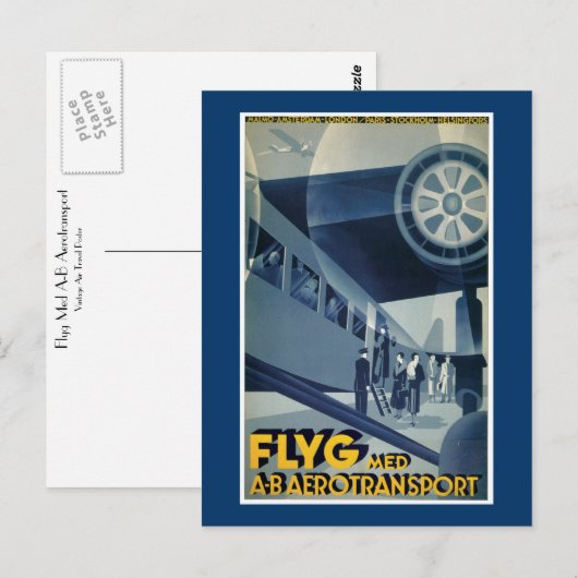 Flyg Med A-B Aerotransport Briefkaart (Voorkant / Achterkant)