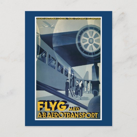 Flyg Med A-B Aerotransport Briefkaart (Voorkant)