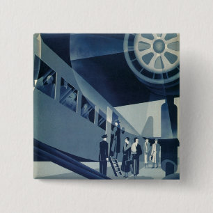 Flyg Med A-B Aerotransport Vierkante Button 5,1 Cm