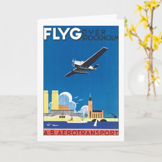 Flyg over Stockholm Kaart (Gele Bloem)