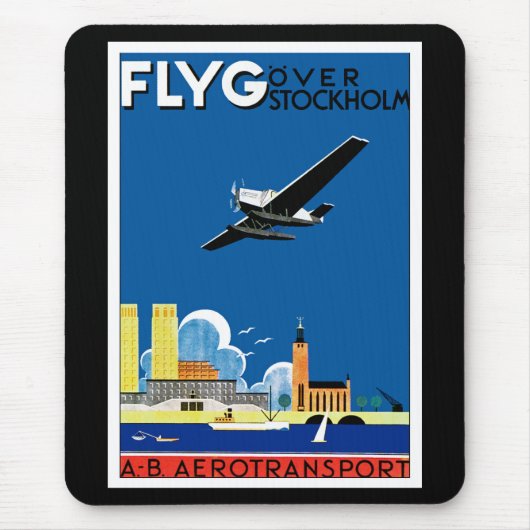 Flyg over Stockholm Muismat (Voorkant)