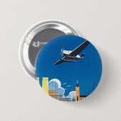 Flyg over Stockholm Ronde Button 5,7 Cm (Voorkant /achterkant)