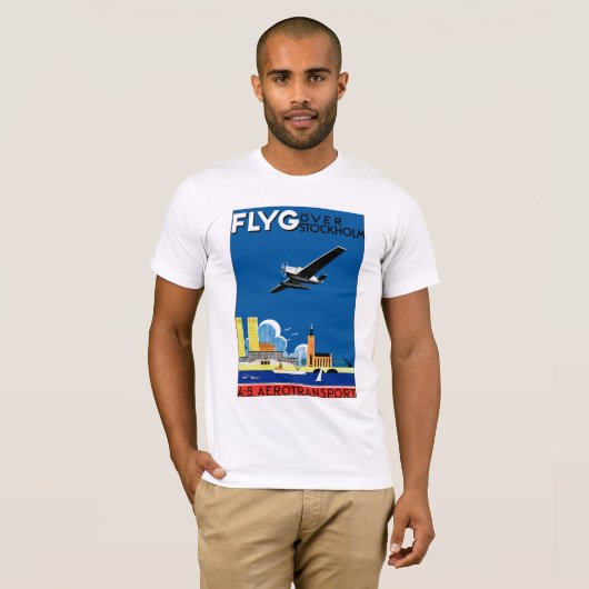 Flyg over Stockholm T-shirt (Voorkant volledig)