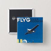 Flyg over Stockholm Vierkante Button 5,1 Cm (Voorkant /achterkant)