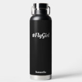 #FlyGirl Typografie Eenvoudig, Modern Reis Custom Waterfles (Voorkant)