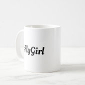 #FlyGirl Typografie Eenvoudig, Modern Reizen Koffiemok (Voorkant links)