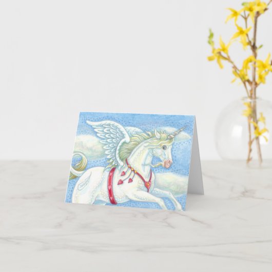FLYHEARTS UNICORN, PEGASUS NOTE KAART Blank (Gele Bloem)