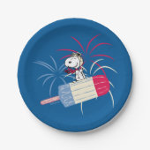 Flying Ace Snoopy on Ice Pop Papieren Bordje (Voorkant)