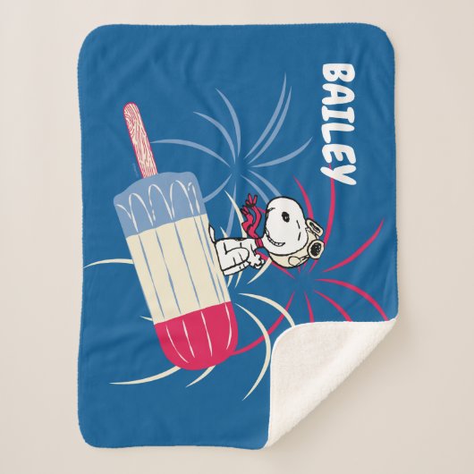Flying Ace Snoopy on Ice Pop Sherpa Deken (Voorkant)