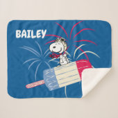 Flying Ace Snoopy on Ice Pop Sherpa Deken (Voorkant (horizontaal))