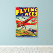 Flying Aces Magazine Cover 5 Canvas Afdruk (Insitu (Houten vloer))