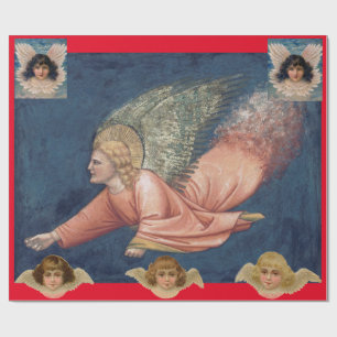 FLYING ANGEL Folded Wenskaart Cadeaupapier