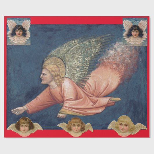 FLYING ANGEL Folded Wenskaart Cadeaupapier (Vlak)