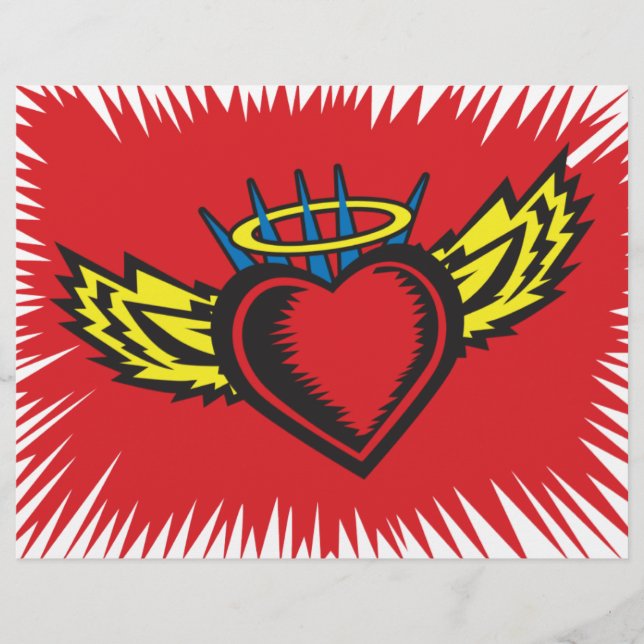 Flying Angel Heart Tattoo (Voorkant)