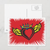Flying Angel Heart Tattoo Briefkaart (Voorkant / Achterkant)