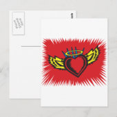 Flying Angel Heart Tattoo Briefkaart (Voorkant / Achterkant)