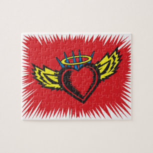 Flying Angel Heart Tattoo Legpuzzel