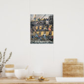 Flying Artillery of A Horse Marine (kleurencgravi) Poster (Keuken)