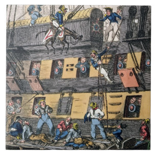 Flying Artillery of A Horse Marine (kleurencgravi) Tegeltje