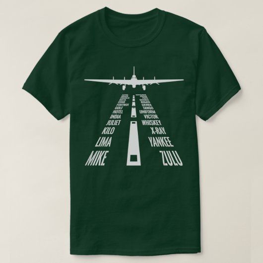 Flying B17 Flying Fortress Pilot Landing Phonetic T-shirt (Design voorkant)