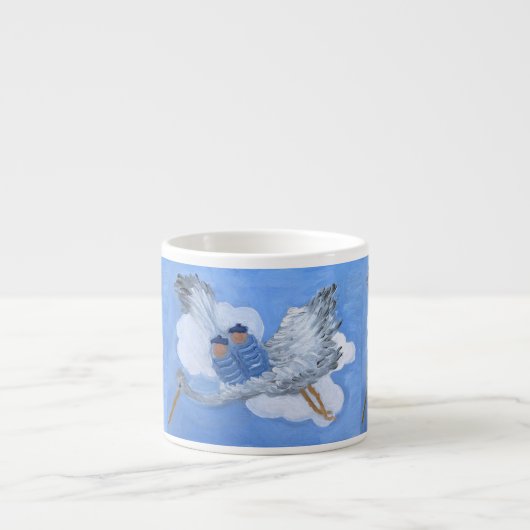 Flying Babies and Stork Espresso Cup Kop (Voorkant)