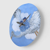Flying Babies and Stork Nursery Clock Grote Klok (Hoek)