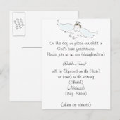 Flying Baby Angel Baptism Uitnodiging Briefkaart (Voorkant / Achterkant)