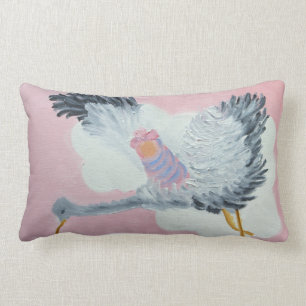 Flying Baby Girl and Stork Pillow Kussen