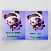 Flying Baby Panda, Jumbo Birthday Kaart (Binnen)
