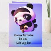 Flying Baby Panda, Jumbo Birthday Kaart (Achterkant)