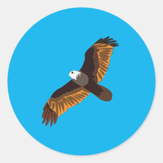 Flying Bald Eagle Bird Ronde Sticker (Voorkant)