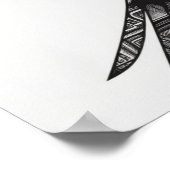 Flying Bald Eagle Black and White Art, Heart Wings Poster (Hoek)