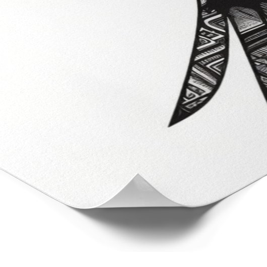 Flying Bald Eagle Black and White Art, Heart Wings Poster (Hoek)