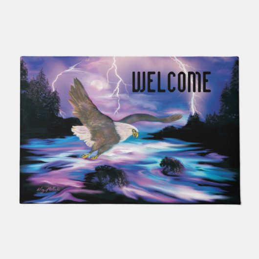 Flying Bald Eagle Doormat Deurmat (Voorkant)