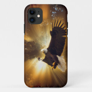 Flying Bald Eagle & Forest Sunburst iPhone 5 Hoesj Case-Mate iPhone Case