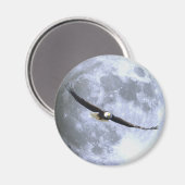 Flying BALD EAGLE & FULL MOON Wildlife Magnet (Voorkant / Achterkant)