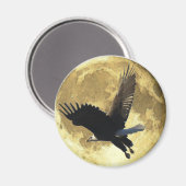 Flying BALD EAGLE & FULL MOON Wildlife Magnet (Voorkant / Achterkant)