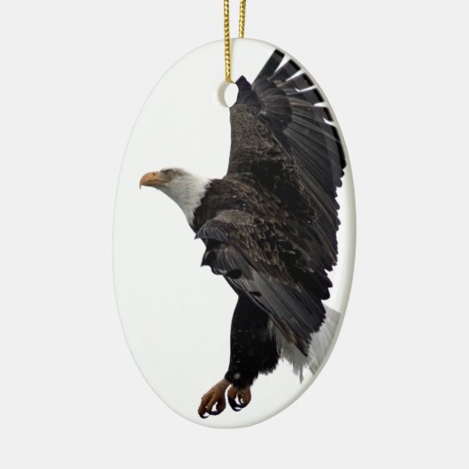 Flying Bald Eagle Keramisch Ornament (Links)