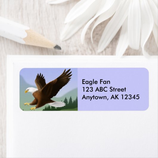 Flying Bald Eagle Label (Insitu)